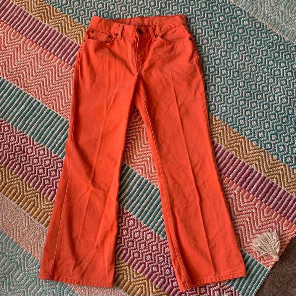Vintage 90s Orange Straight Leg Jeans! Size 4